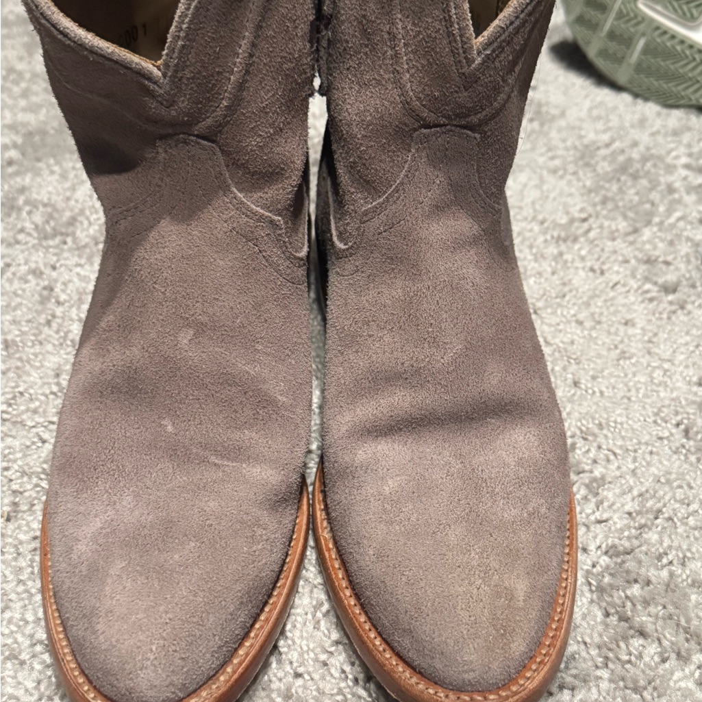 Tecovas Taupe Suede Ankle Boots